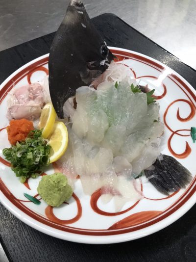 カワハギの活き造り